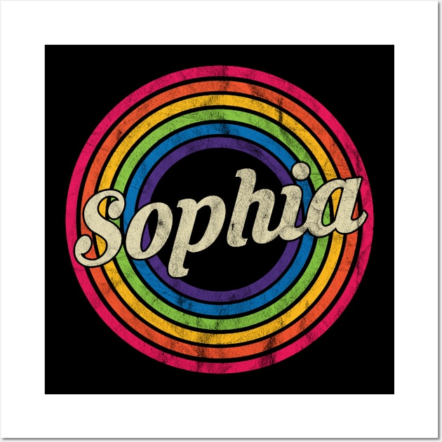 Sophia - Retro Rainbow Faded-Style Wall Art by MaydenArt